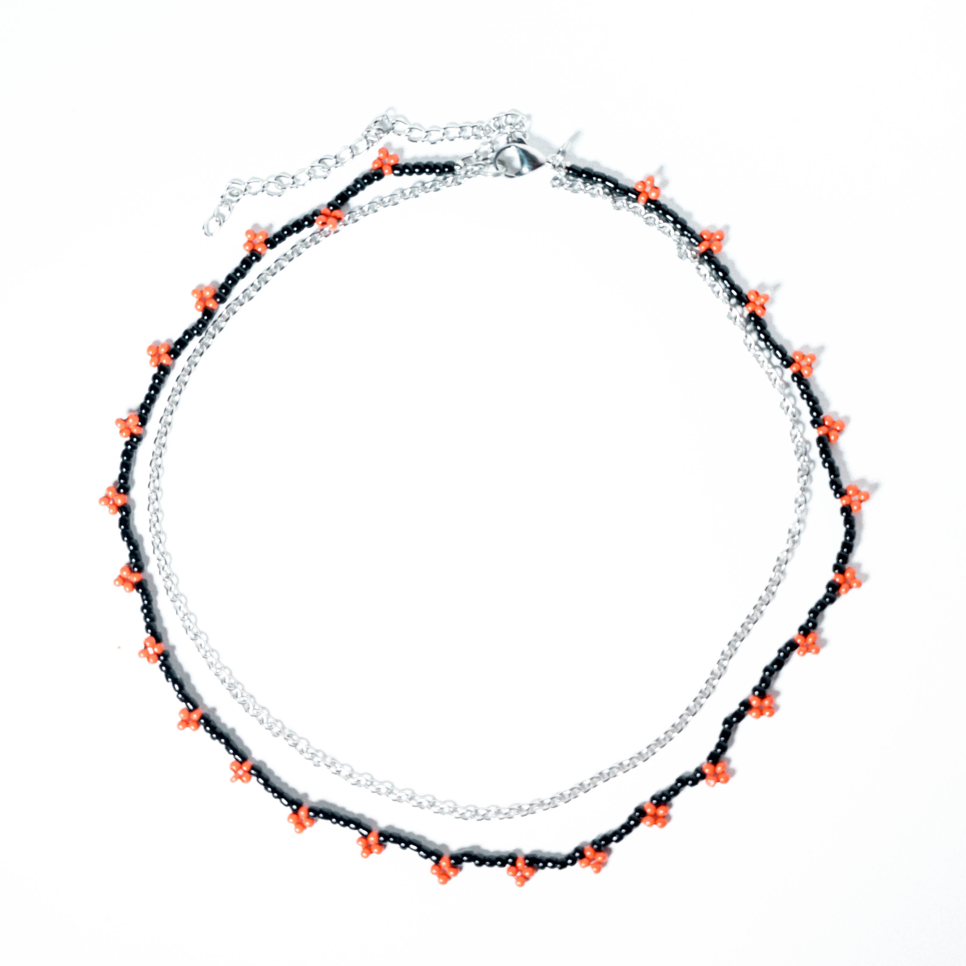 Flowers and chain necklace